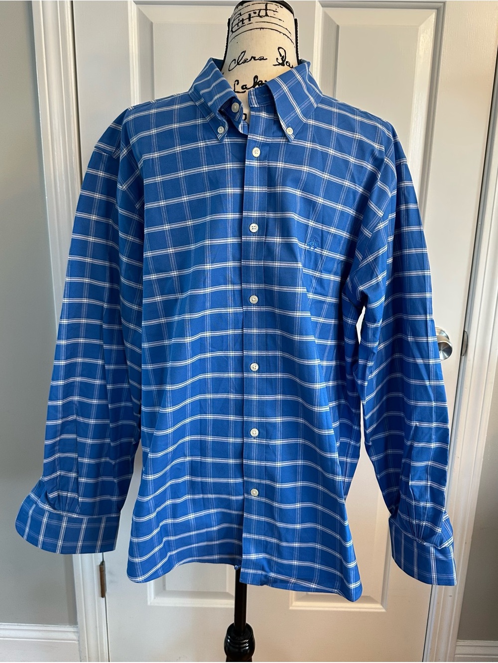 Brooks Brothers Men's Regent XL Long Sleeve Button Down Shirt Blue Non-Iron